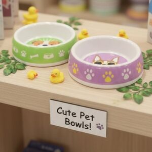 Dog Paws Themed Melamine Dog Bowls